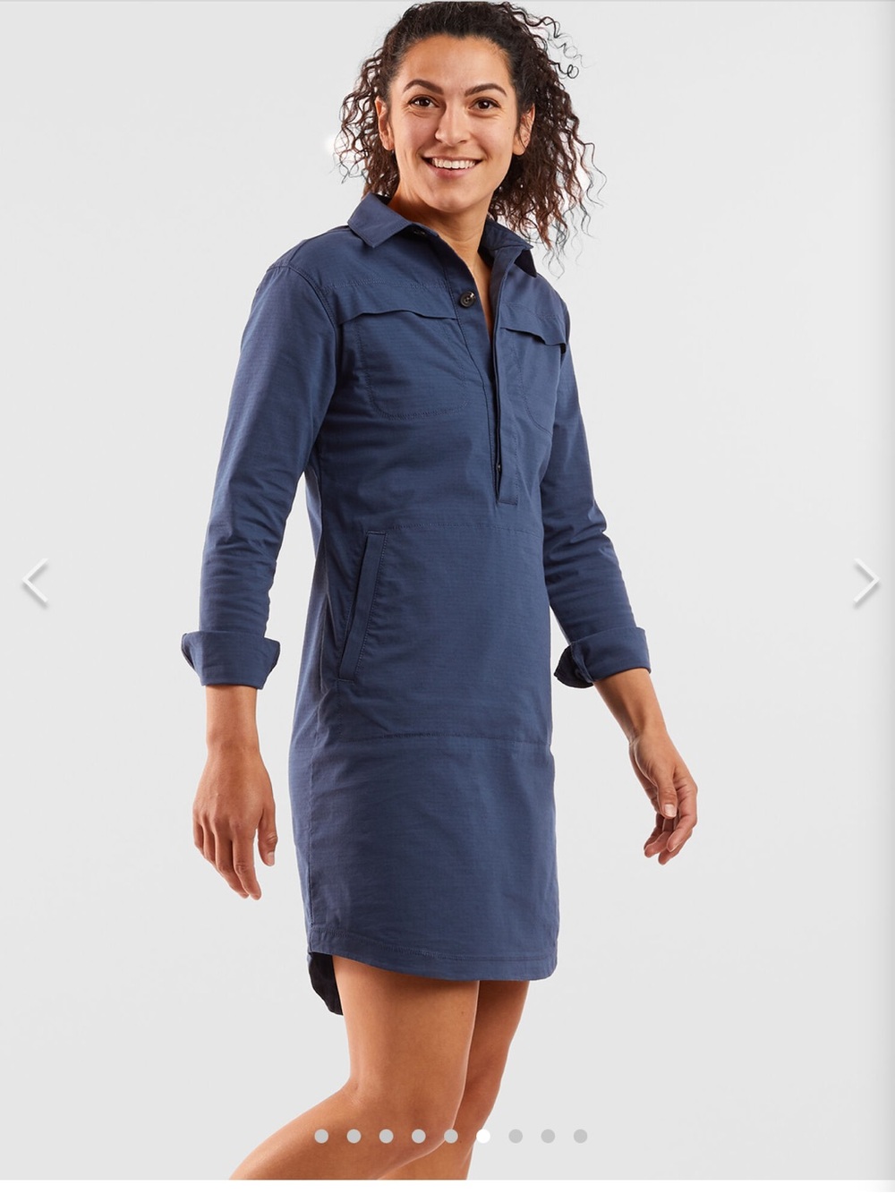 Title Nine Wren Utility Shirt Dress | Navy | XS